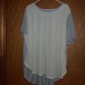 Light grey/white texture hi/low shirt